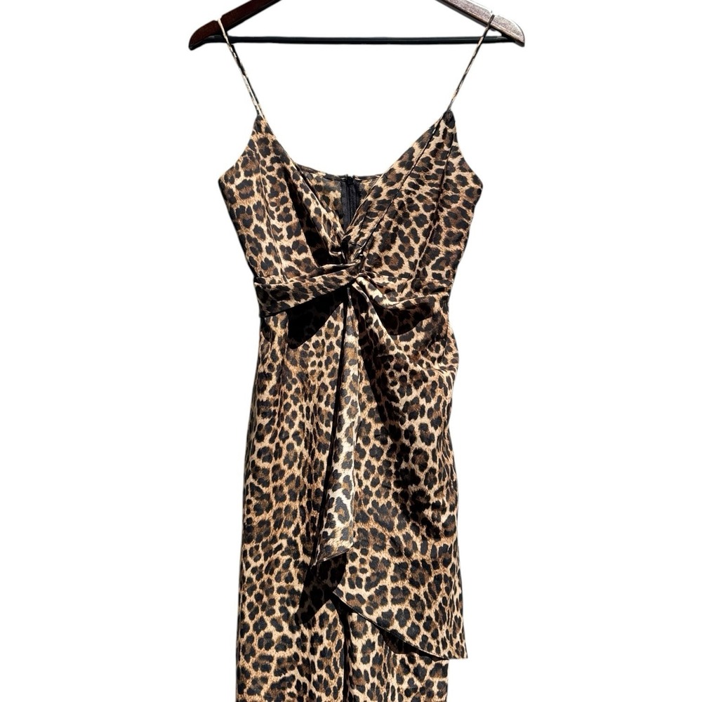 Zara S Women's Leopard Print Wide Leg Jumpsuit Wedding Guest Cocktail Date Boho‎ - Picture 9 of 16